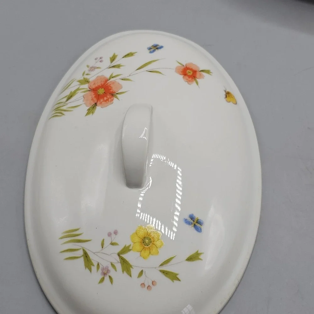 Country Flowers by Andrea Cookware Ceramic Oval Casserole Grandmacore Cottage